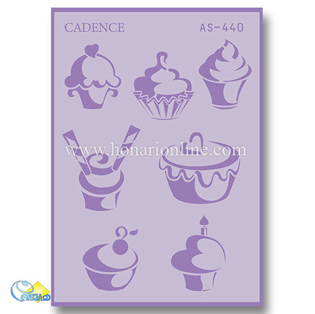 خرید شابلون، خرید شابلون استنسیل، شابلون دیواری، شابلون طرح کاپ کیک، لوازم پتینه کاری، هنری آنلاین، هنر، هنری