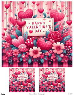 خرید کاغذ دکوپاژ، خرید دکوپاژ برنجی،طرح ولنتاین، روز عشق، خرید وسایل دکوپاژ، هنری آنلاین